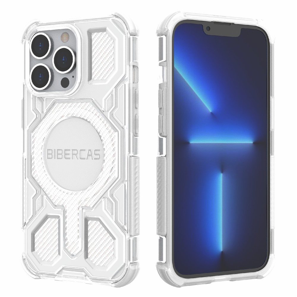 BIBERCAS J-16 Transparent Series For iPhone 13 Pro Case Compatible with MagSafe TPU + PC Phone Cover - Transparent