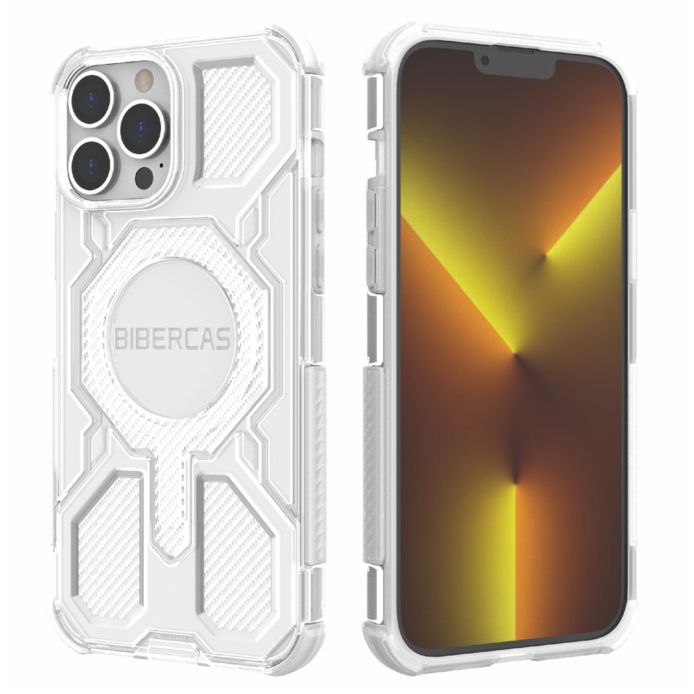 BIBERCAS J-16 Transparent Series For iPhone 13 Pro Max Case Compatible with MagSafe TPU + PC Phone Cover - Transparent