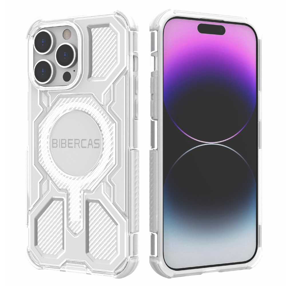 BIBERCAS J-16 Transparent Series For iPhone 14 Pro Max Case Compatible with MagSafe TPU + PC Phone Cover - Transparent