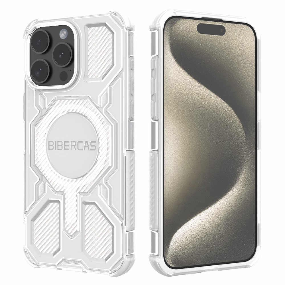 BIBERCAS J-16 Transparent Series For iPhone 15 Pro Max Case Compatible with MagSafe TPU + PC Phone Cover - Transparent