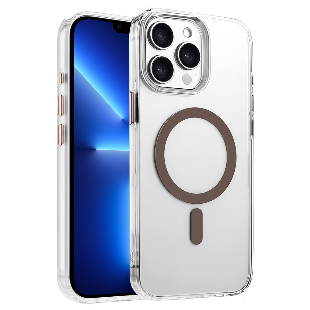 For iPhone 13 Pro Case Compatible with MagSafe Clear PC + TPU Sealed Magnetic Phone Cover - Desert Gold