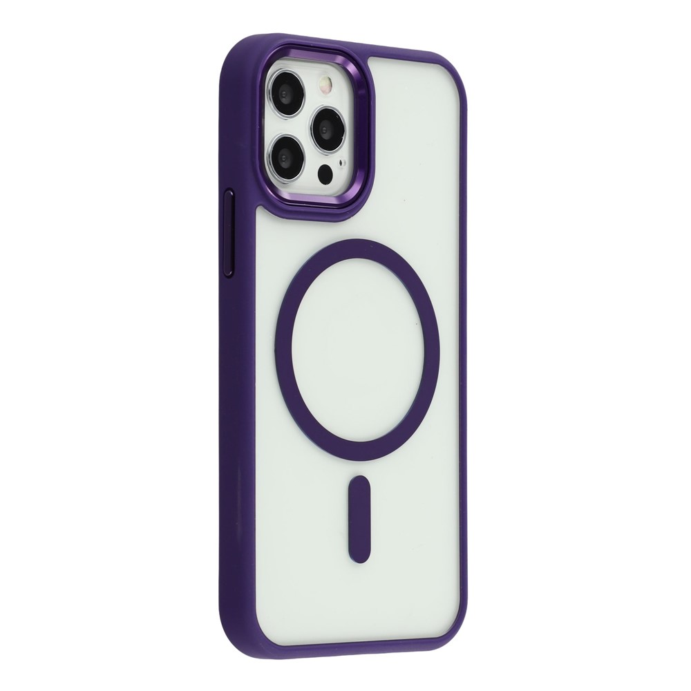 For iPhone 12 / 12 Pro Case Compatible with MagSafe Anti-Drop TPU+PC Phone Cover - Dark Purple