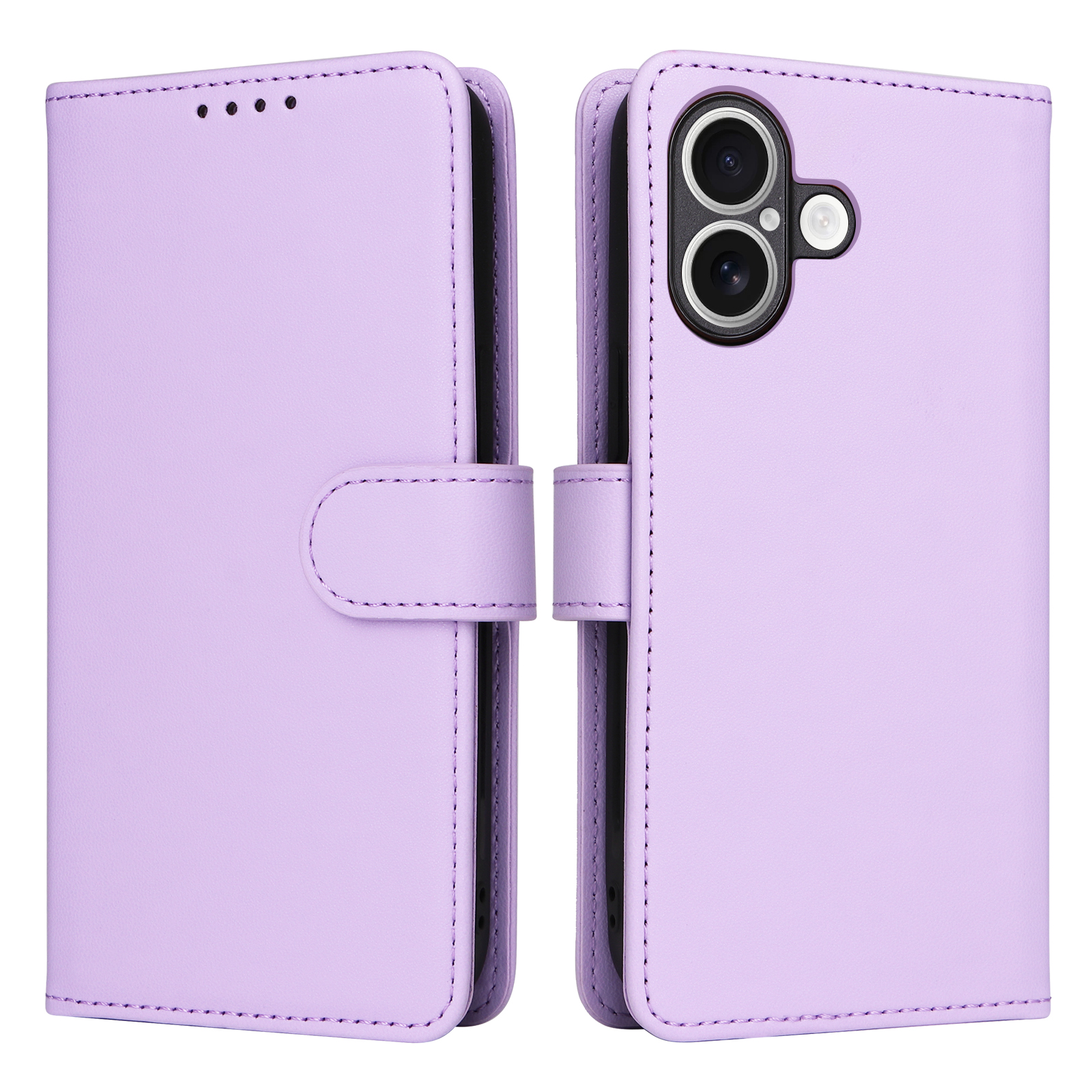 For iPhone 17 Magnetic Case BETOPNICE Detachable PU Leather Phone Cover with Strap - Purple