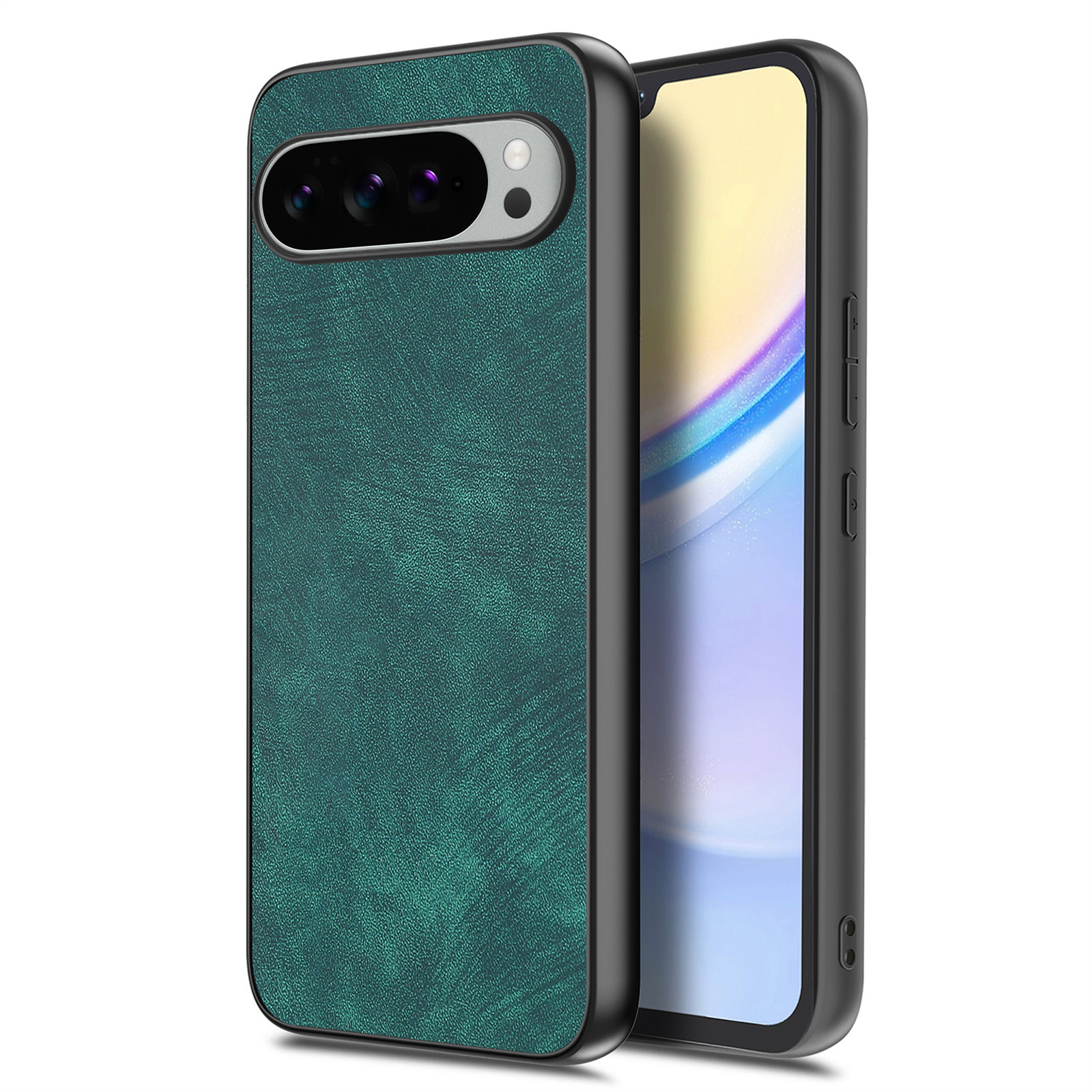 For Google Pixel 10 Pro XL Case Shockproof Slim Retro Leather Phone Back Cover - Green