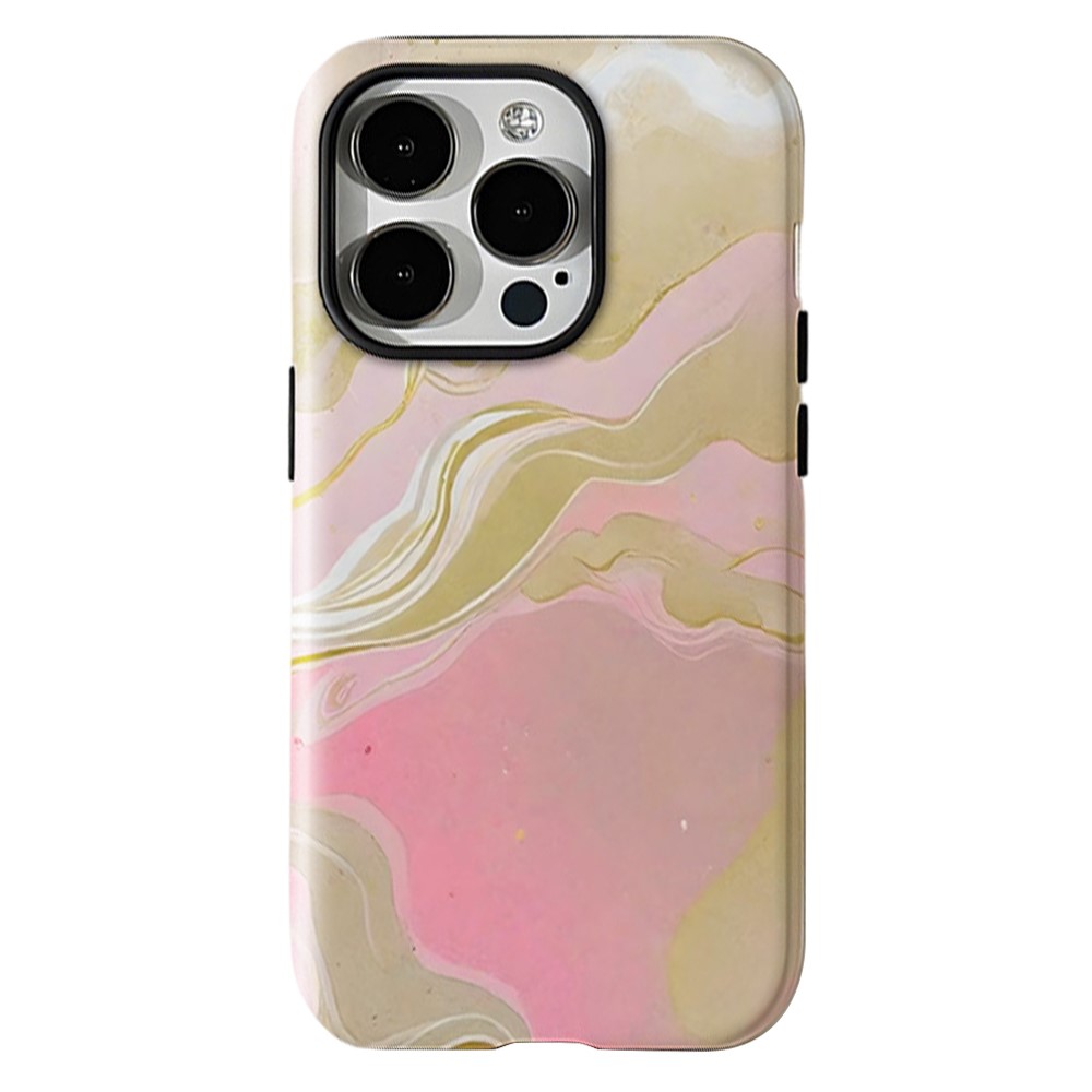 For iPhone 16 Pro Max Case Heat Transfer Marble Pattern Hard PC + TPU Phone Cover - HZ991