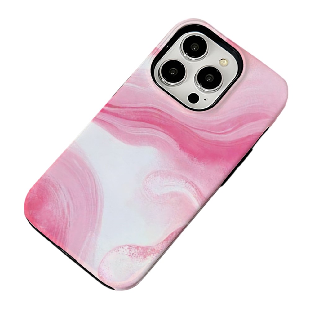 For iPhone 16 Pro Max Case Heat Transfer Marble Pattern Hard PC + TPU Phone Cover - HZ990