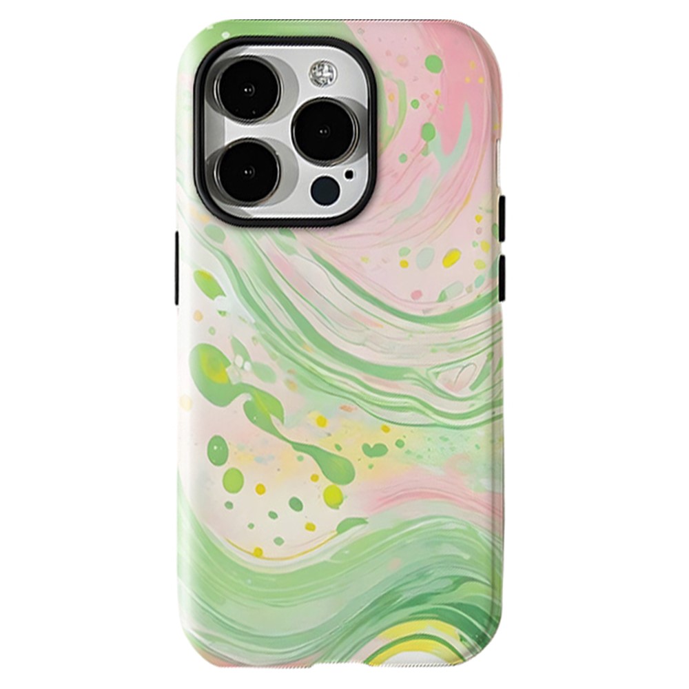 For iPhone 16 Pro Max Case Heat Transfer Marble Pattern Hard PC + TPU Phone Cover - HZ995