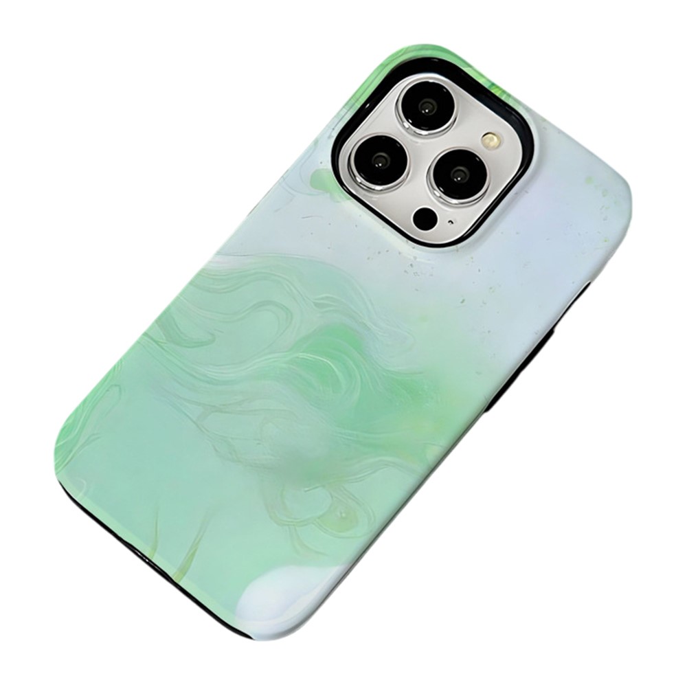 For iPhone 16 Pro Max Case Heat Transfer Marble Pattern Hard PC + TPU Phone Cover - HZ996