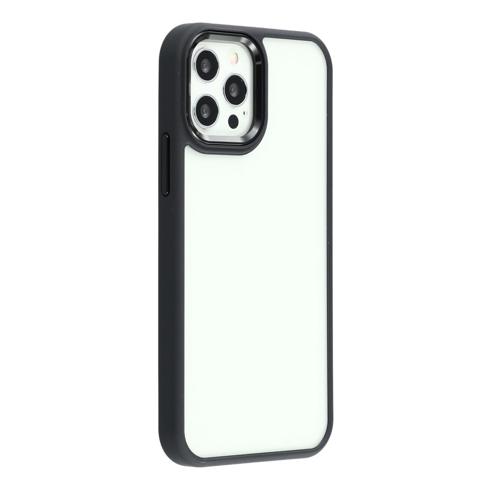 For iPhone 12 / 12 Pro Case Anti-Drop TPU + PC Clear Phone Back Cover - Black