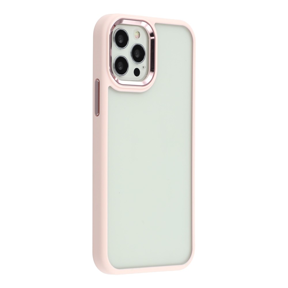 For iPhone 12 / 12 Pro Case Anti-Drop TPU + PC Clear Phone Back Cover - Pink