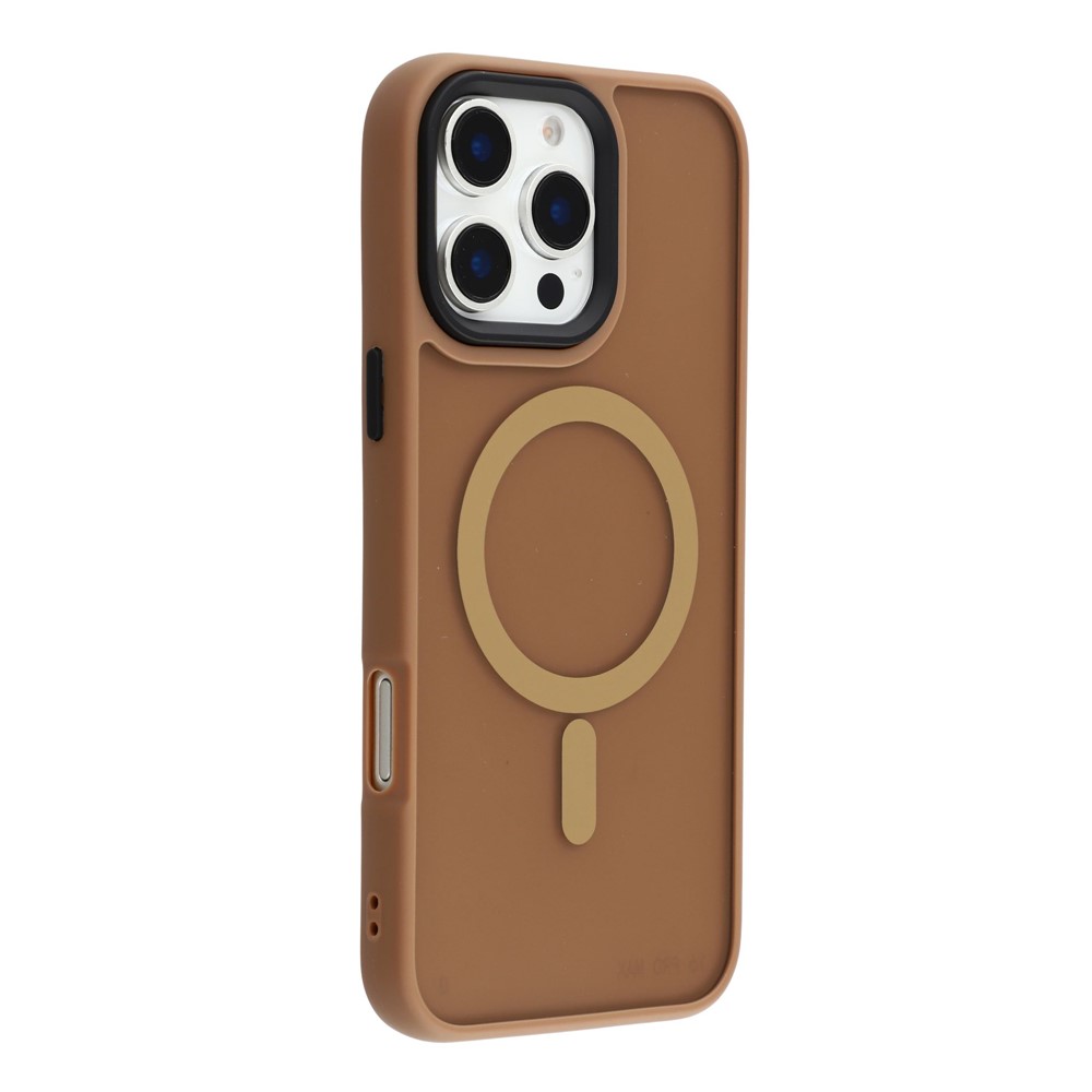 For iPhone 16 Pro Max Case Compatible with MagSafe Skin-Touch PC + TPU Phone Cover - Brown