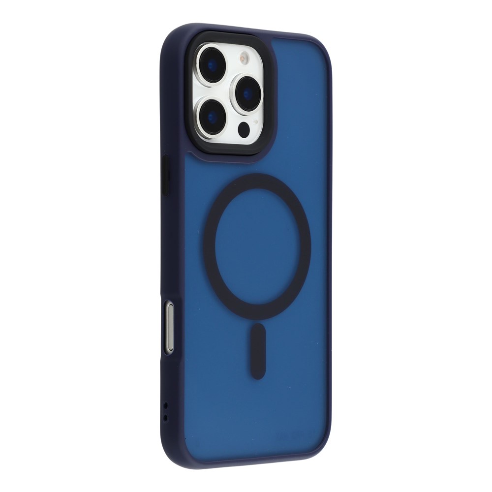 For iPhone 16 Pro Max Case Compatible with MagSafe Skin-Touch PC + TPU Phone Cover - Navy Blue