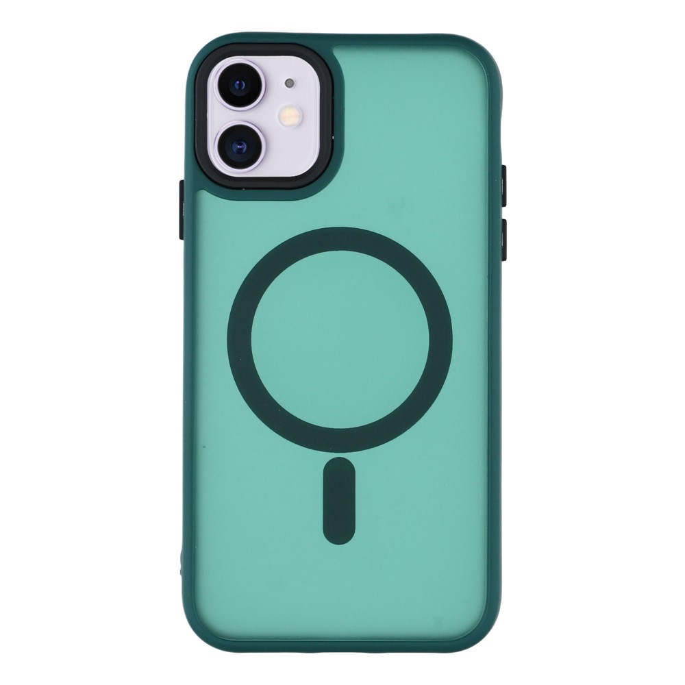 For iPhone 11 Case Compatible with MagSafe Skin-Touch PC + TPU Phone Cover - Green