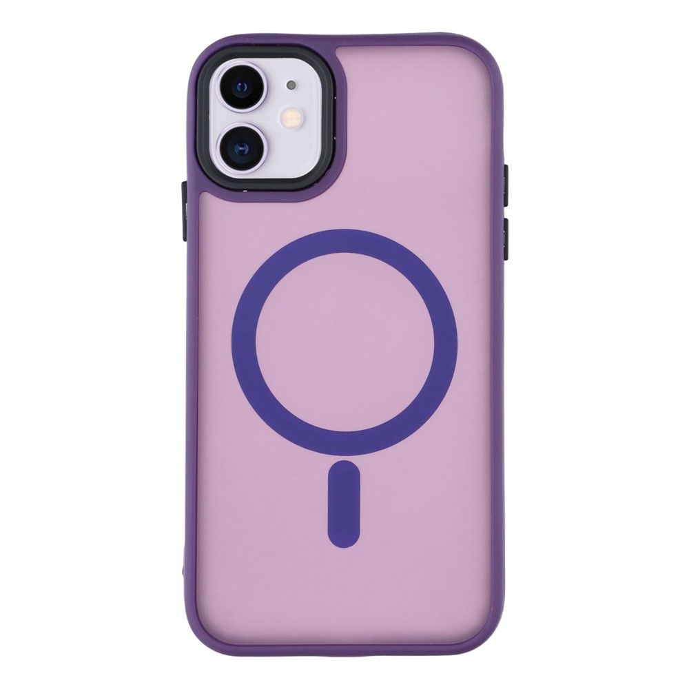 For iPhone 11 Case Compatible with MagSafe Skin-Touch PC + TPU Phone Cover - Dark Purple
