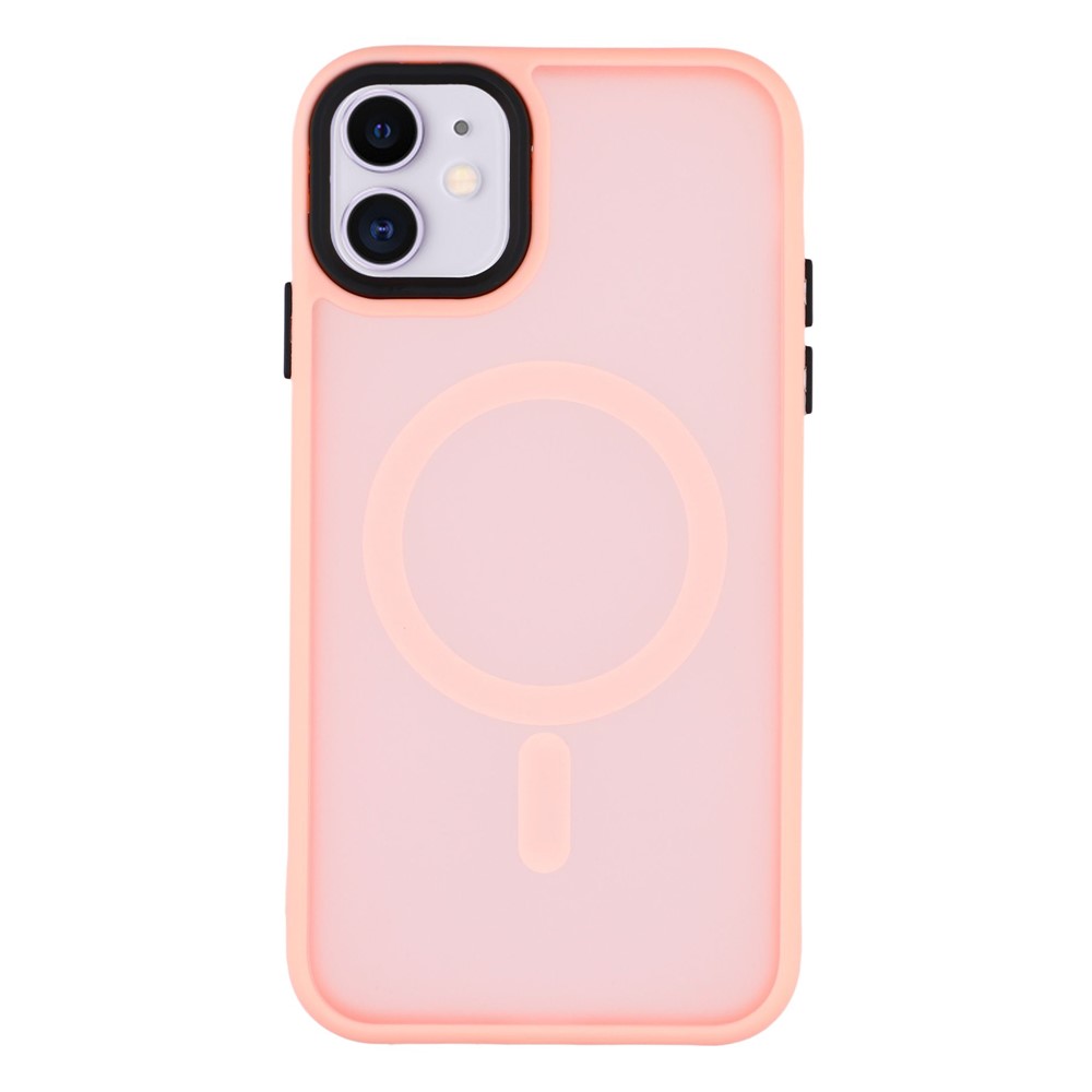 For iPhone 11 Case Compatible with MagSafe Skin-Touch PC + TPU Phone Cover - Pink