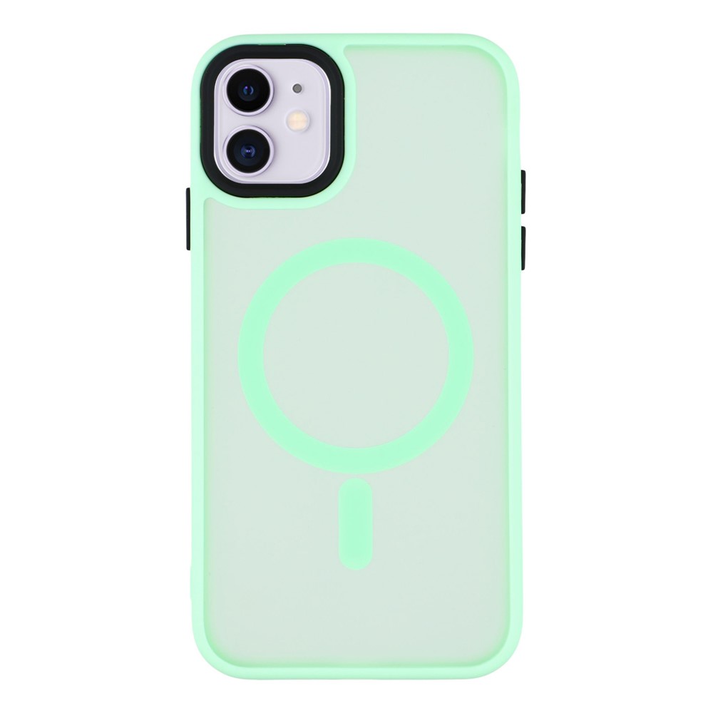 For iPhone 11 Case Compatible with MagSafe Skin-Touch PC + TPU Phone Cover - Mint Green