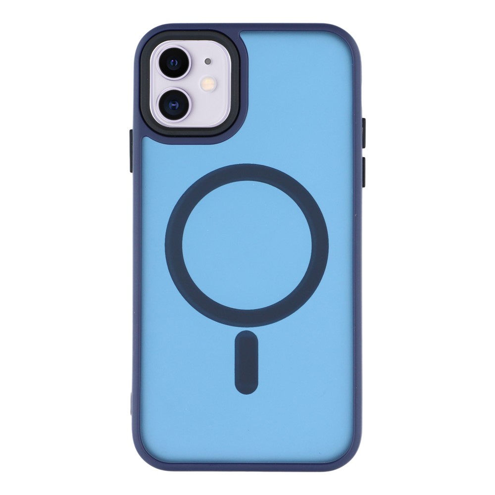 For iPhone 11 Case Compatible with MagSafe Skin-Touch PC + TPU Phone Cover - Navy Blue