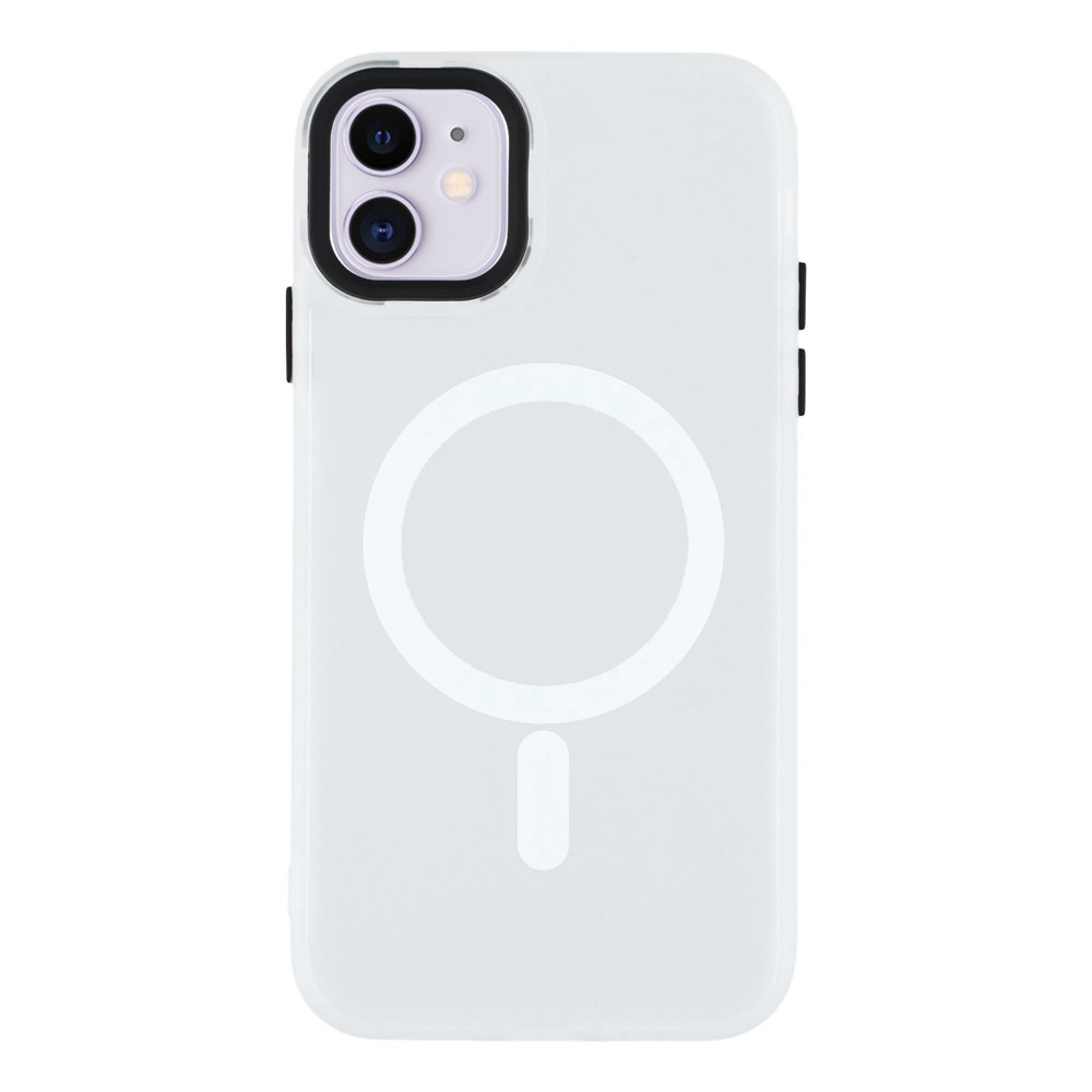 For iPhone 11 Case Compatible with MagSafe Skin-Touch PC + TPU Phone Cover - Transparent White
