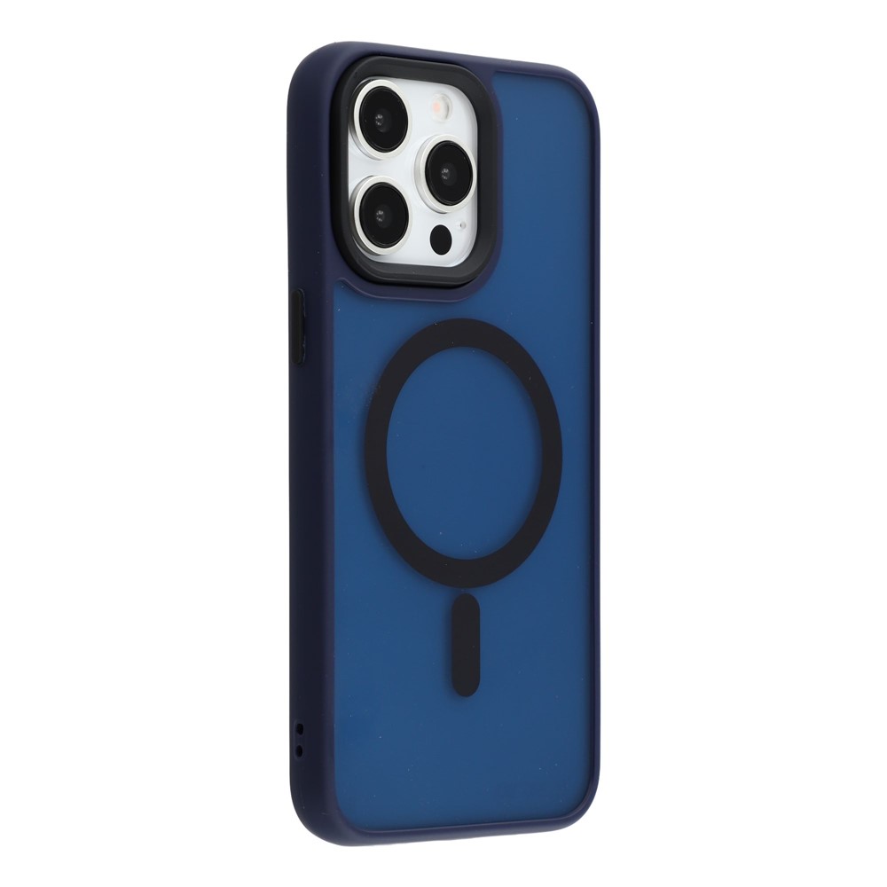 For iPhone 15 Pro Max Case Compatible with MagSafe Skin-Touch PC + TPU Phone Cover - Navy Blue
