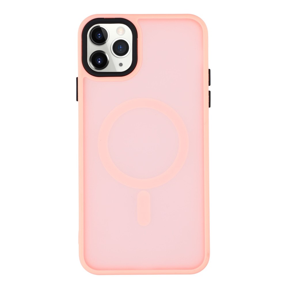 For iPhone 11 Pro Max Case Compatible with MagSafe Skin-Touch PC + TPU Phone Cover - Pink