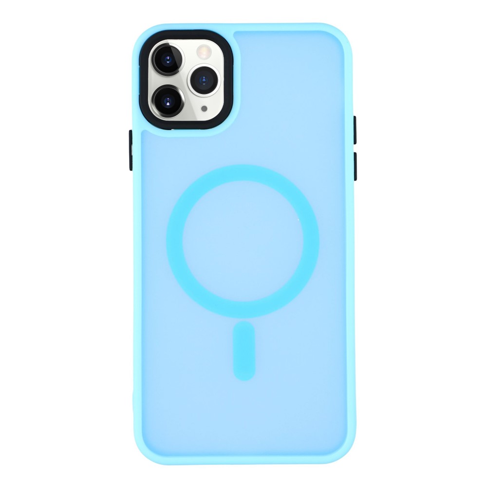 For iPhone 11 Pro Max Case Compatible with MagSafe Skin-Touch PC + TPU Phone Cover - Blue