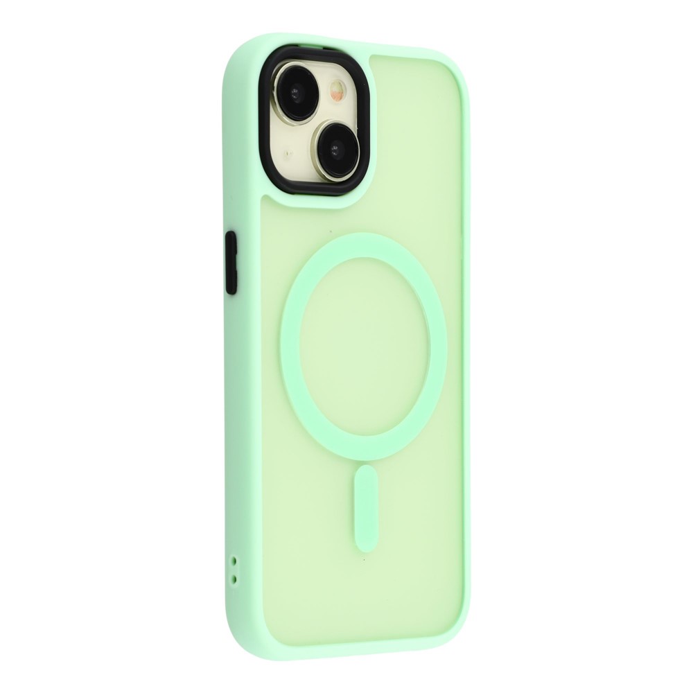 For iPhone 15 Case Compatible with MagSafe Skin-Touch PC + TPU Phone Cover - Mint Green