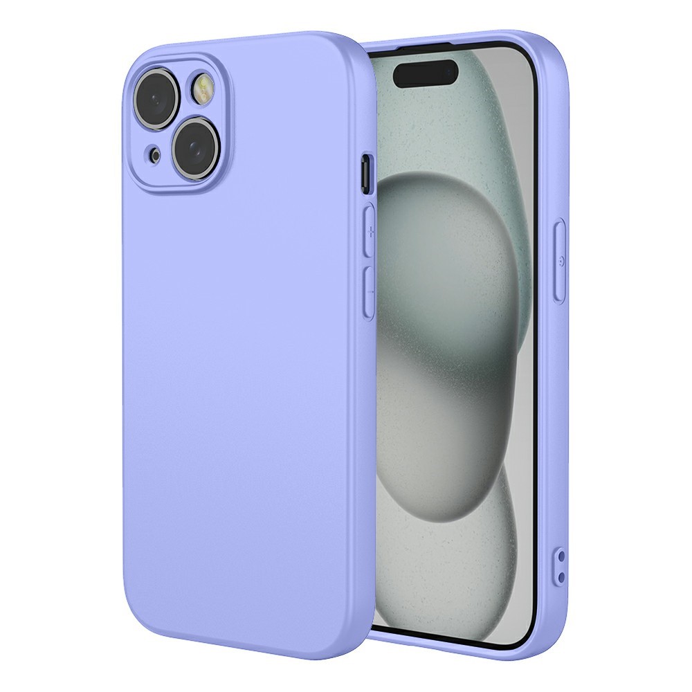 For iPhone 15 Case Soft TPU Shockproof Protective Phone Cover - Purple