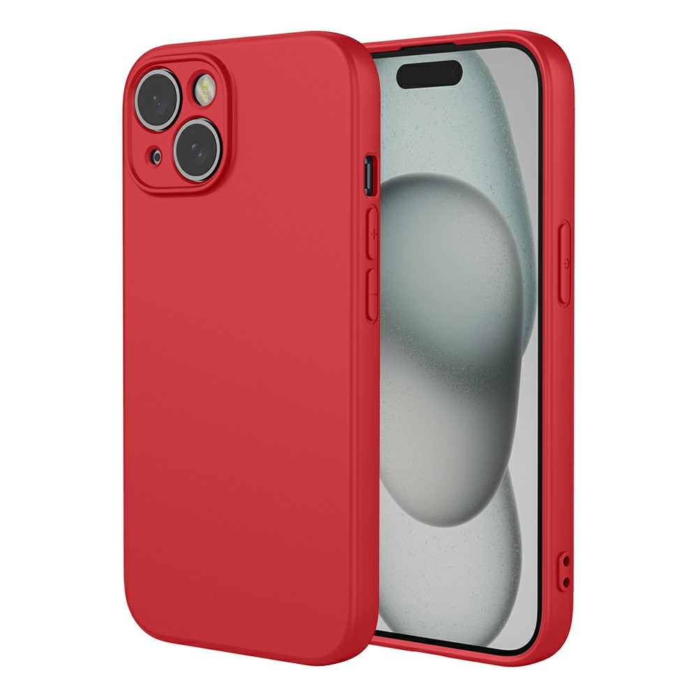 For iPhone 15 Case Soft TPU Shockproof Protective Phone Cover - Red