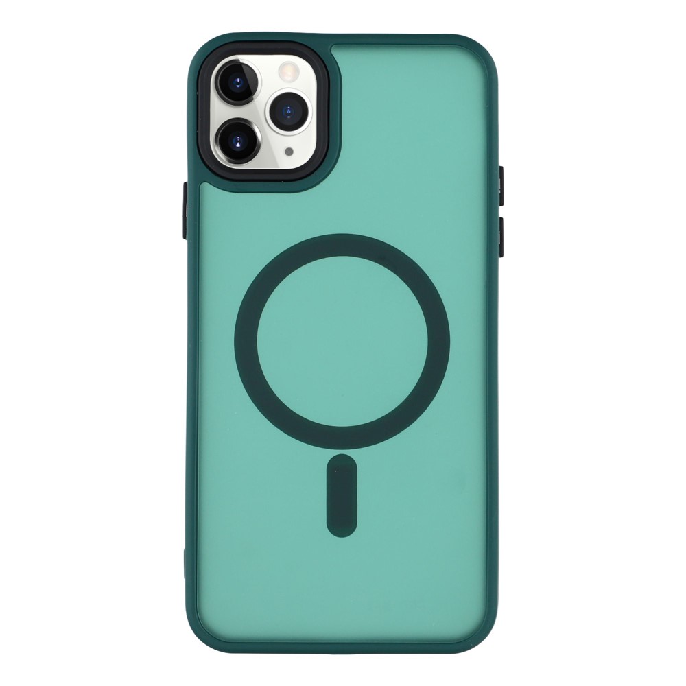 For iPhone 11 Pro Case Compatible with MagSafe Skin-Touch PC + TPU Phone Cover - Green