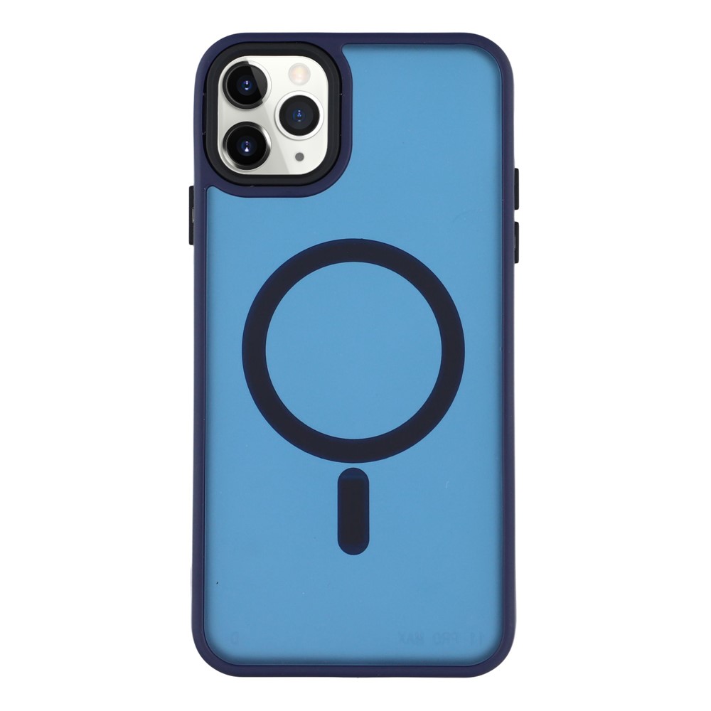 For iPhone 11 Pro Case Compatible with MagSafe Skin-Touch PC + TPU Phone Cover - Navy Blue