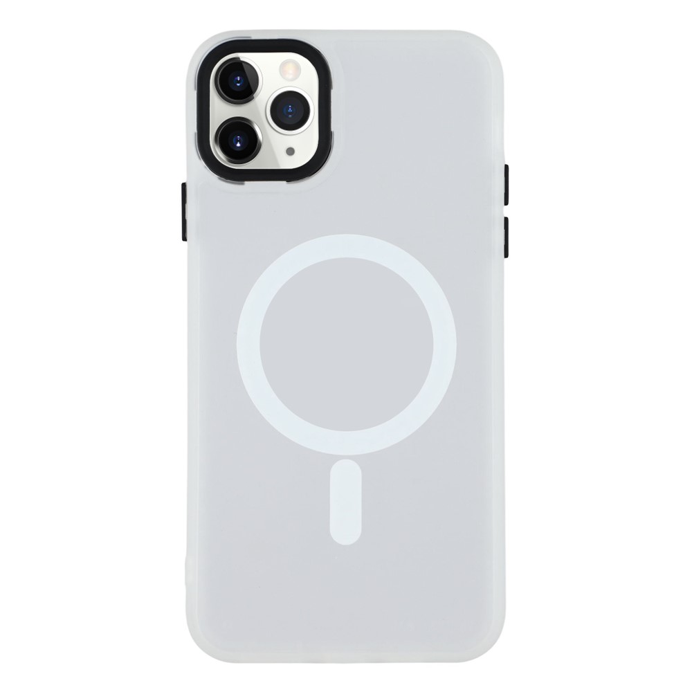 For iPhone 11 Pro Case Compatible with MagSafe Skin-Touch PC + TPU Phone Cover - Transparent White
