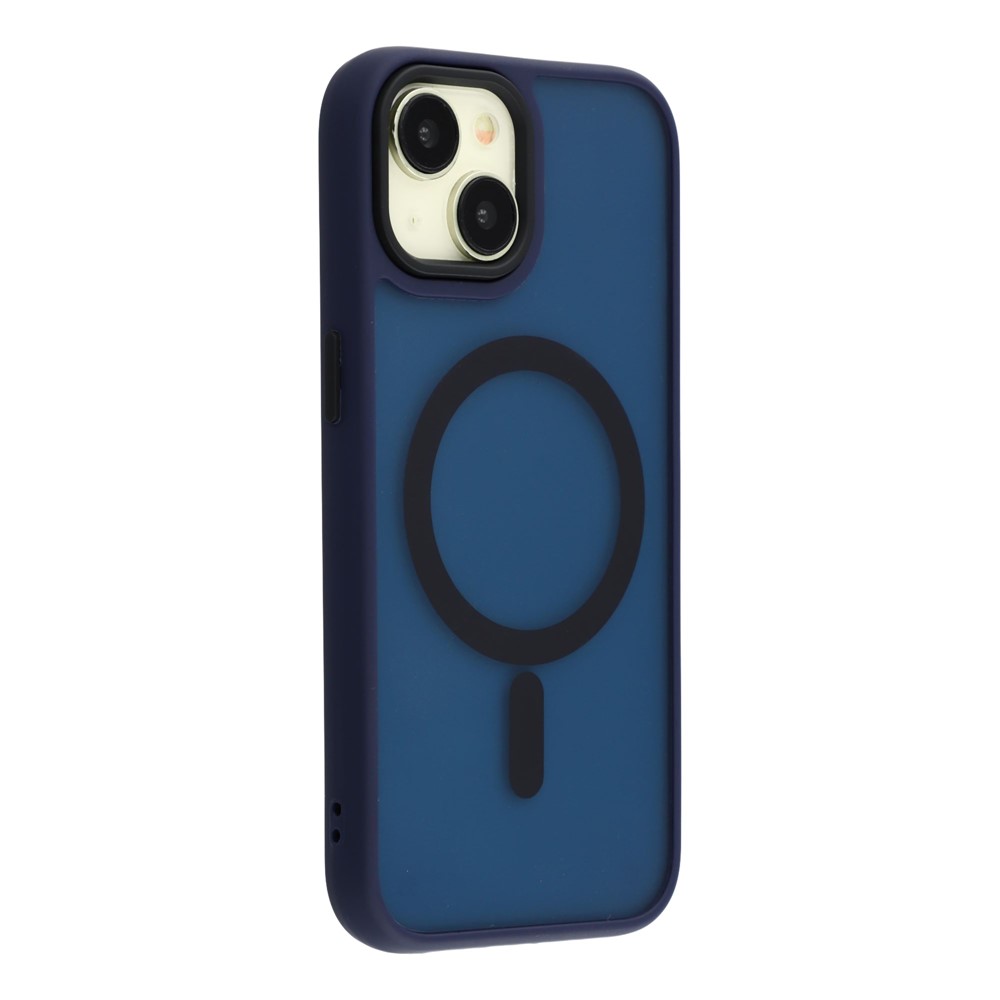 For iPhone 14  /  13 Case Compatible with MagSafe Skin-Touch PC + TPU Phone Cover - Navy Blue