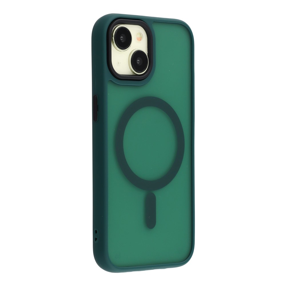 For iPhone 14  /  13 Case Compatible with MagSafe Skin-Touch PC + TPU Phone Cover - Green