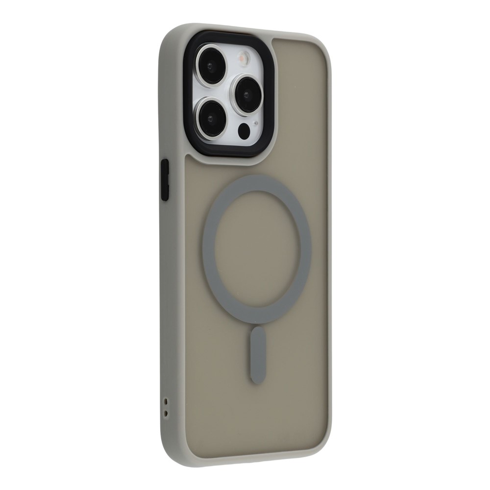 For iPhone 15 Pro Case Compatible with MagSafe Skin-Touch PC + TPU Phone Cover - Titanium Grey