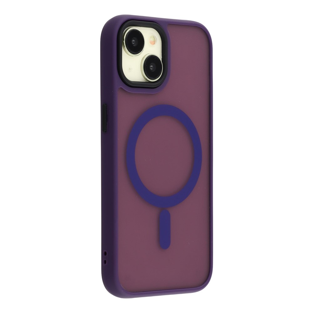 For iPhone 15 Plus Case Compatible with MagSafe Skin-Touch PC + TPU Phone Cover - Dark Purple