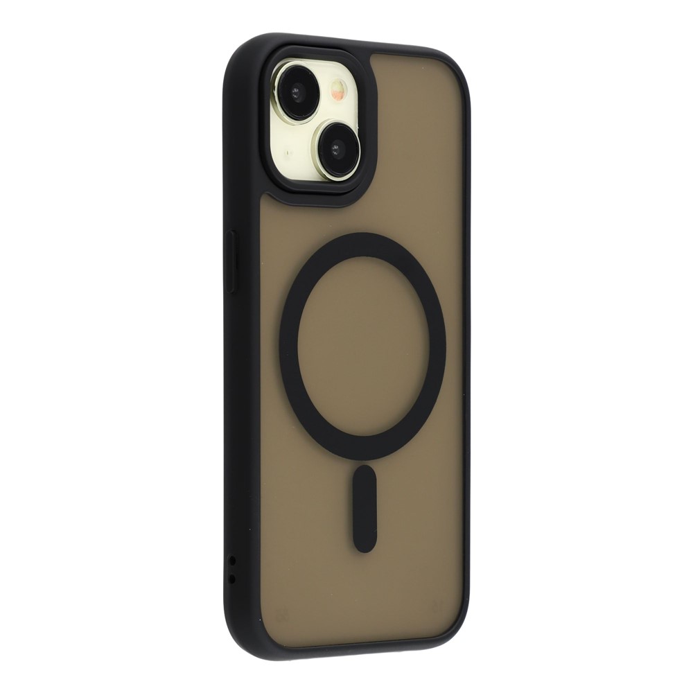 For iPhone 15 Plus Case Compatible with MagSafe Skin-Touch PC + TPU Phone Cover - Black