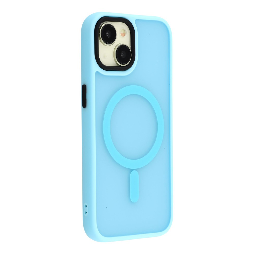 For iPhone 15 Plus Case Compatible with MagSafe Skin-Touch PC + TPU Phone Cover - Blue
