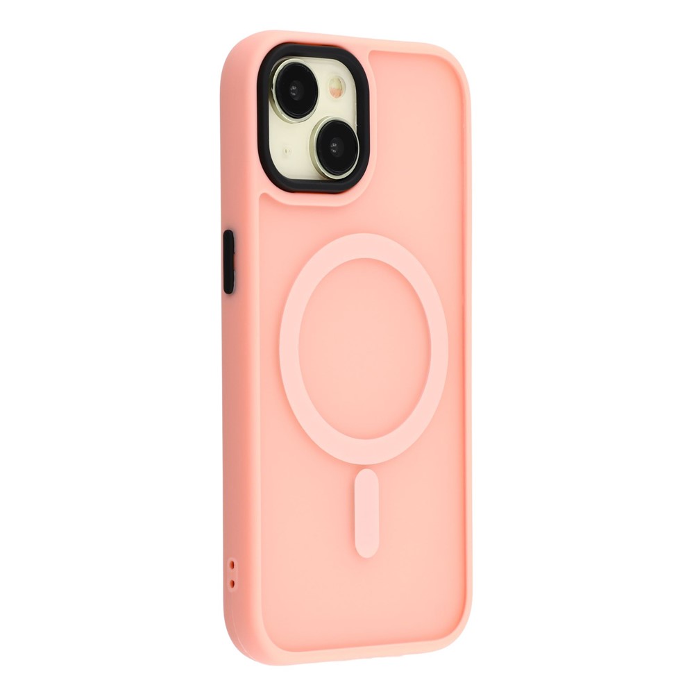 For iPhone 15 Plus Case Compatible with MagSafe Skin-Touch PC + TPU Phone Cover - Pink