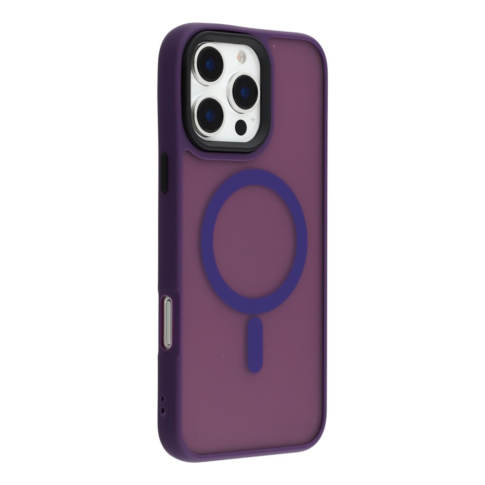 For iPhone 16 Pro Case Compatible with MagSafe Skin-Touch PC + TPU Phone Cover - Dark Purple