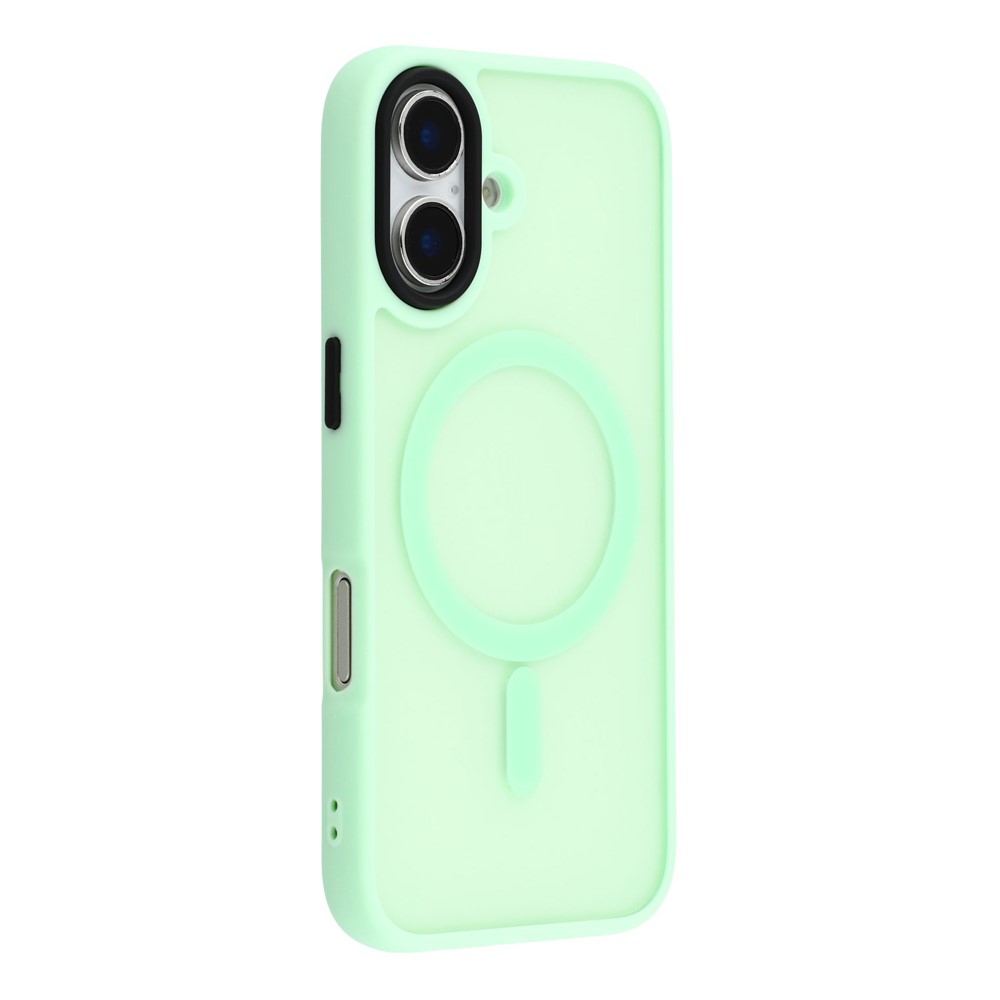 For iPhone 16 Plus Case Compatible with MagSafe Skin-Touch PC + TPU Phone Cover - Mint Green