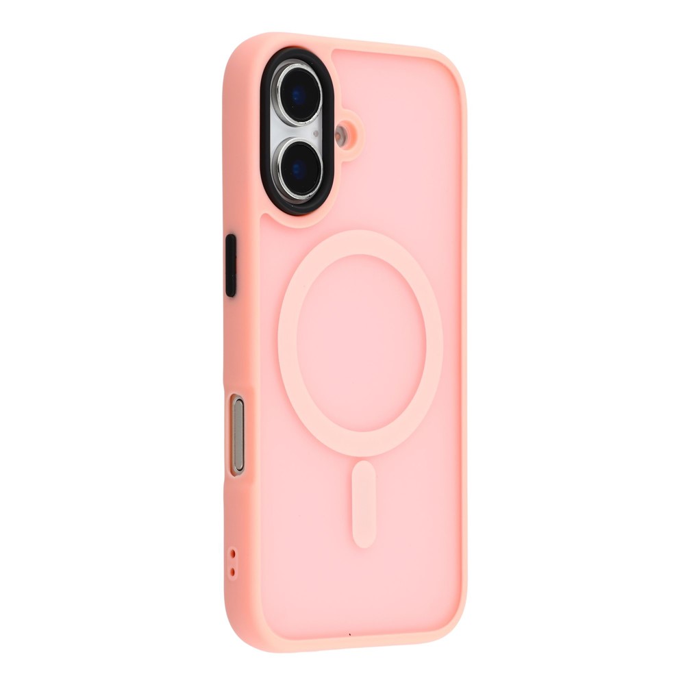 For iPhone 16 Plus Case Compatible with MagSafe Skin-Touch PC + TPU Phone Cover - Pink