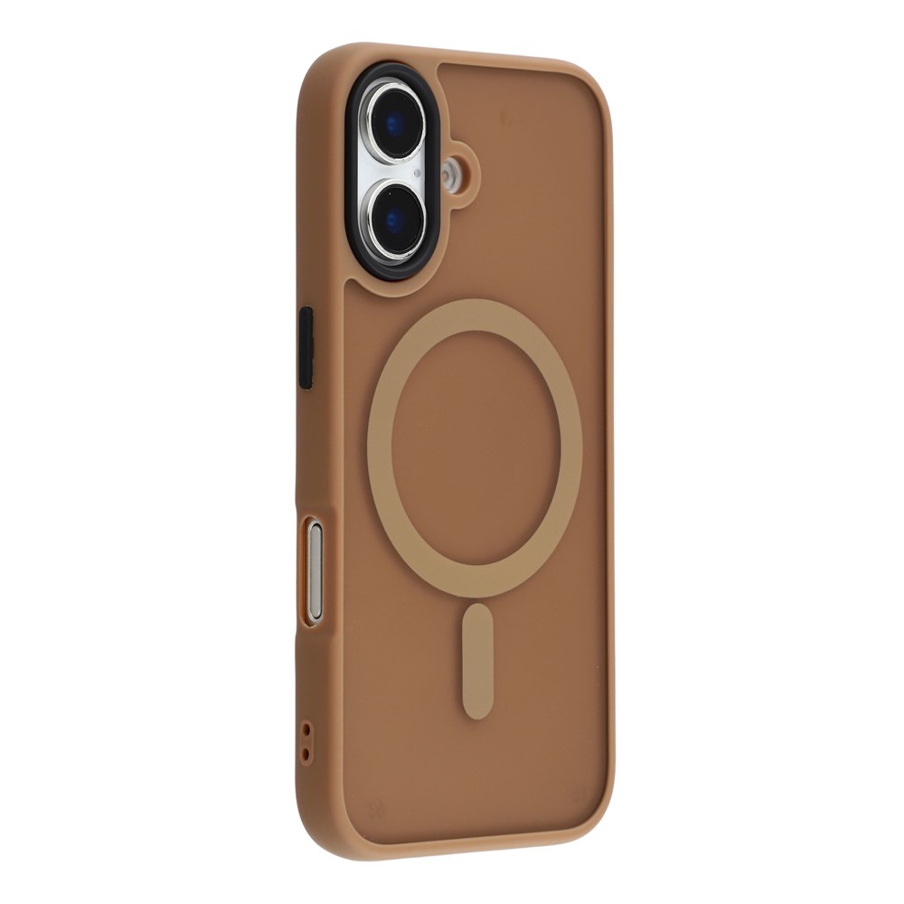 For iPhone 16 Plus Case Compatible with MagSafe Skin-Touch PC + TPU Phone Cover - Brown