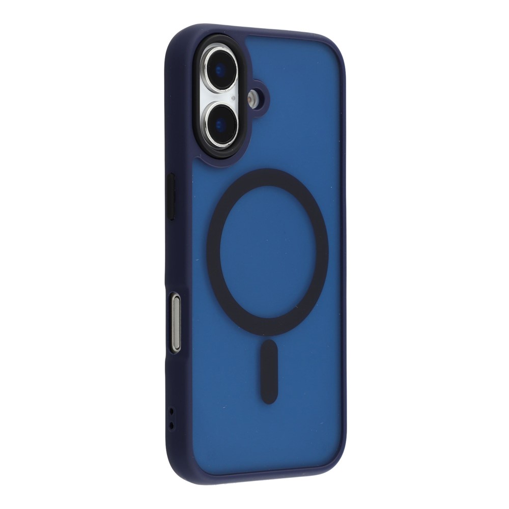 For iPhone 16 Plus Case Compatible with MagSafe Skin-Touch PC + TPU Phone Cover - Navy Blue
