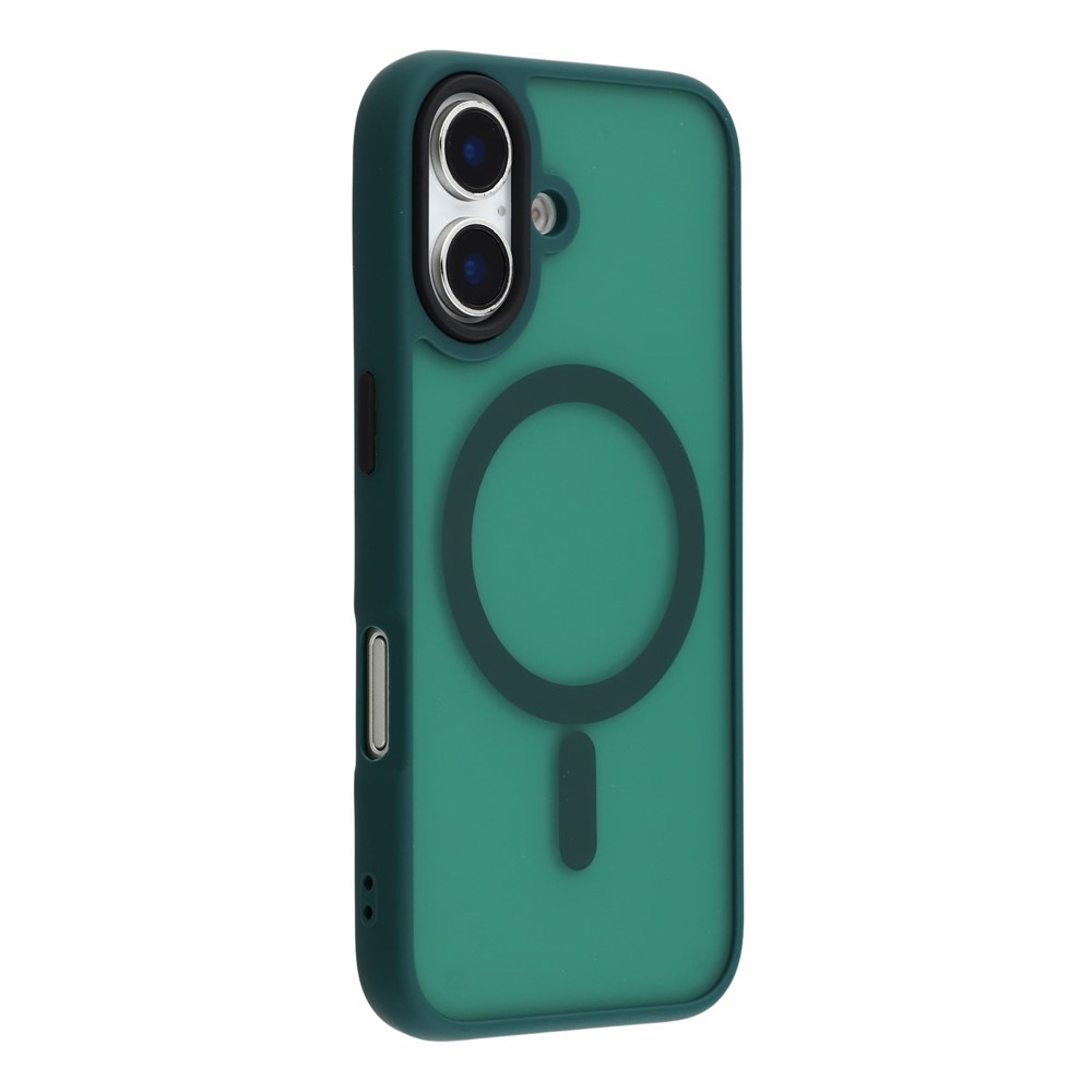For iPhone 16 Plus Case Compatible with MagSafe Skin-Touch PC + TPU Phone Cover - Green