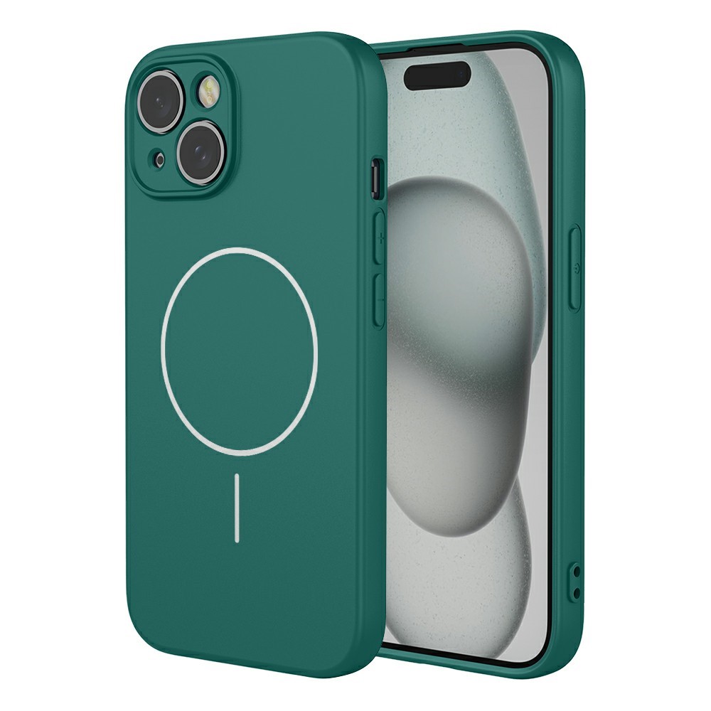 Bulk Purchasing For iPhone 15 Case Compatible with MagSafe Soft TPU Phone Back Cover - Blackish Green
