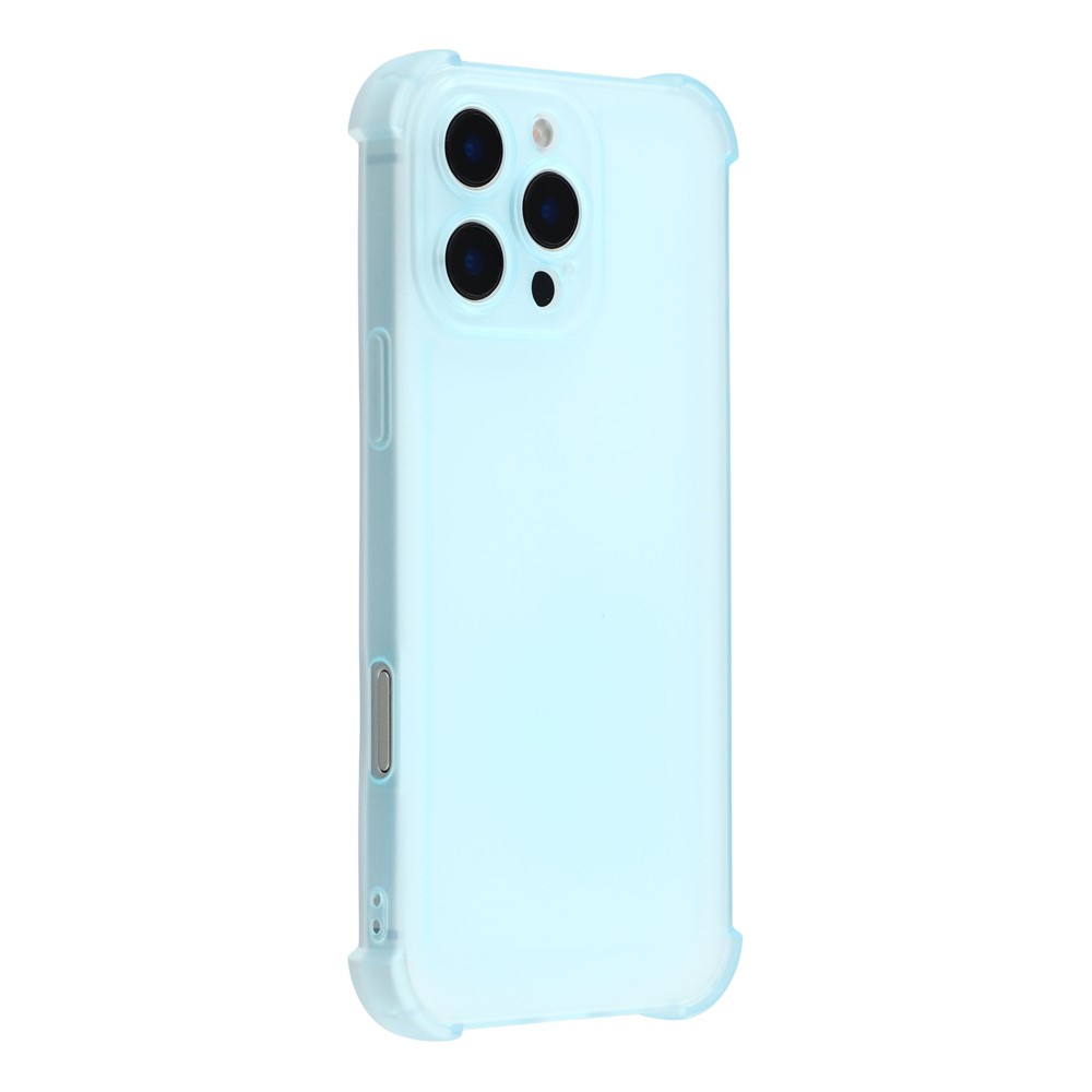 For iPhone 16 Pro Case Skin Touch Matte TPU Phone Back Cover Precise Cutouts - Transparent Blue