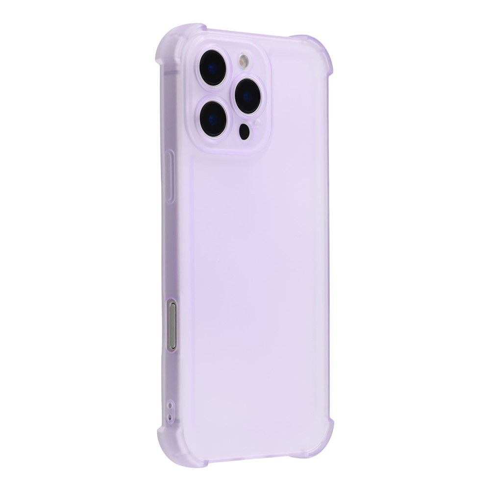 For iPhone 16 Pro Case Skin Touch Matte TPU Phone Back Cover Precise Cutouts - Transparent Purple