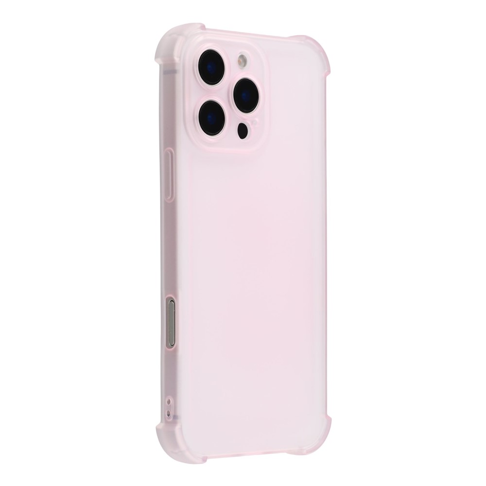 For iPhone 16 Pro Max Case Skin Touch Matte TPU Phone Back Cover Precise Cutouts - Transparent Pink