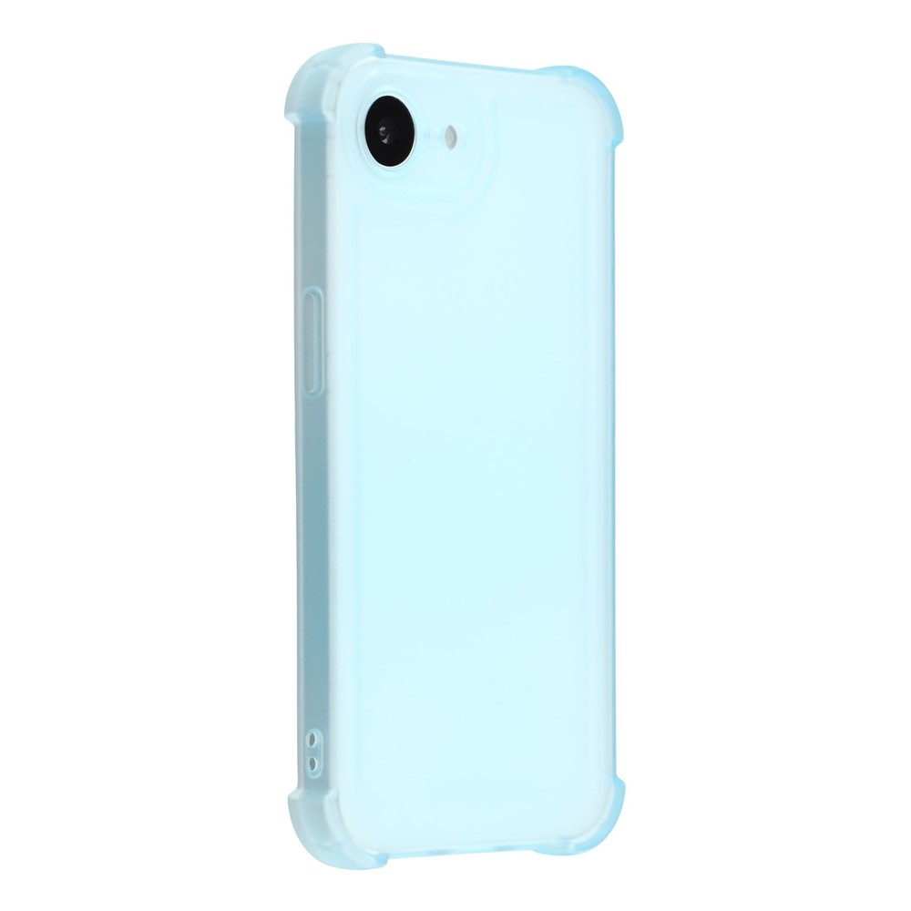 For iPhone 16e Case Skin Touch Matte TPU Phone Back Cover Precise Cutouts - Transparent Blue
