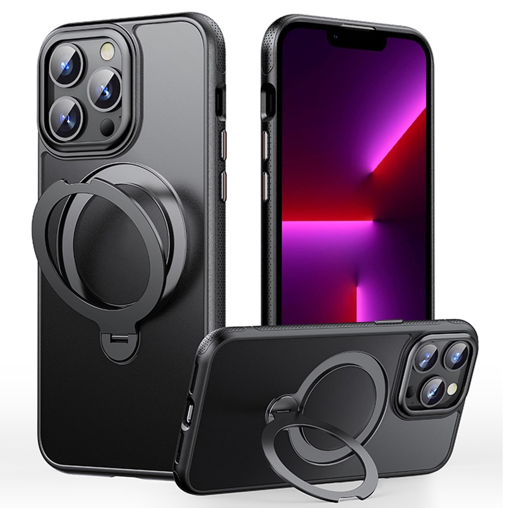 For iPhone 13 Pro Max Case Compatible with MagSafe Drop Proof TPU PC Kickstand Phone Cover - Black